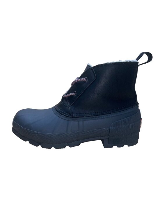 Hunter Men’s Black Rubber Insulated Lining Lace-Up Waterproof Duck Boots Size 10 main image 9